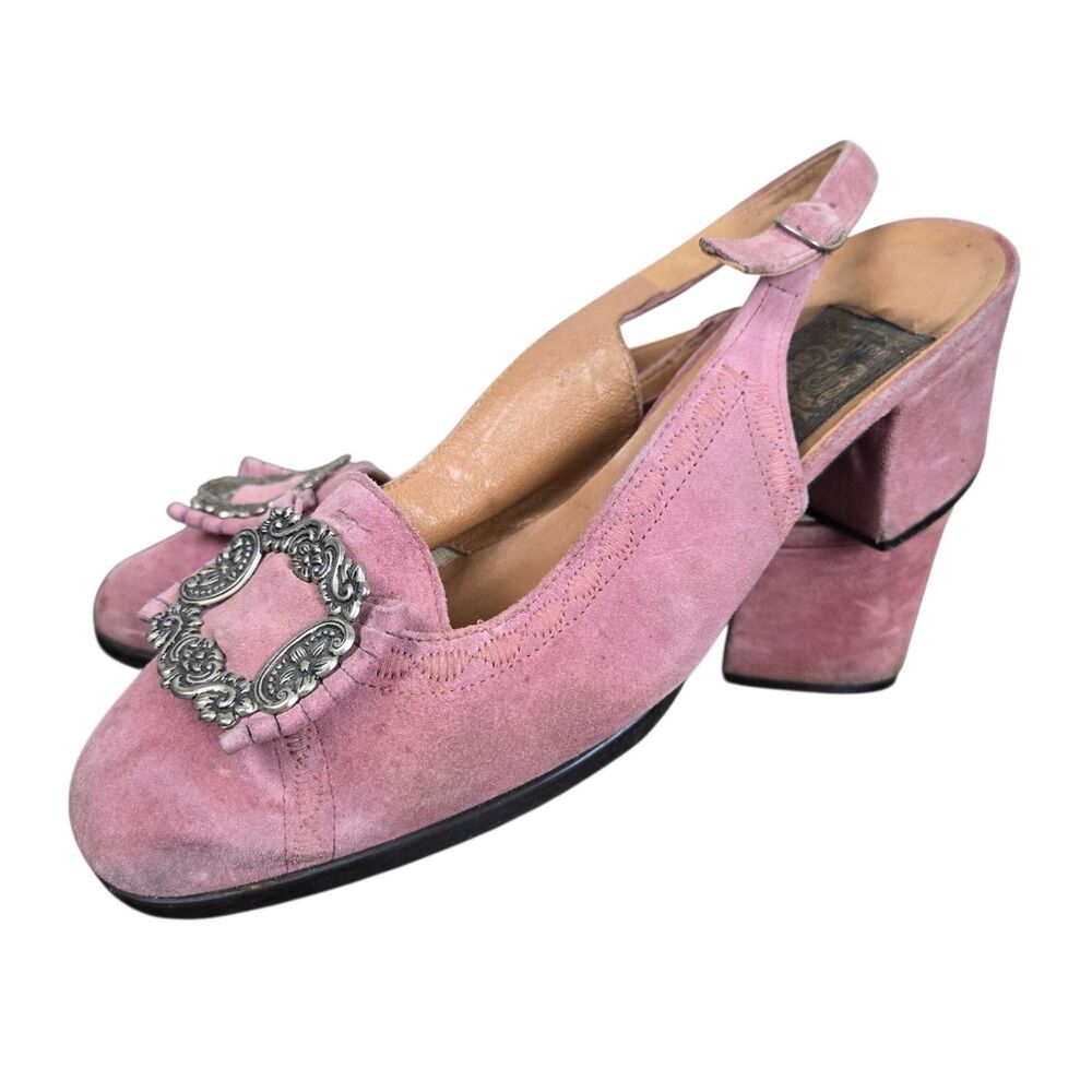 Salzburger TrachtenSchuhe Pink Suede Sandals Sz 5.5 Coquette Barbiecore Girly